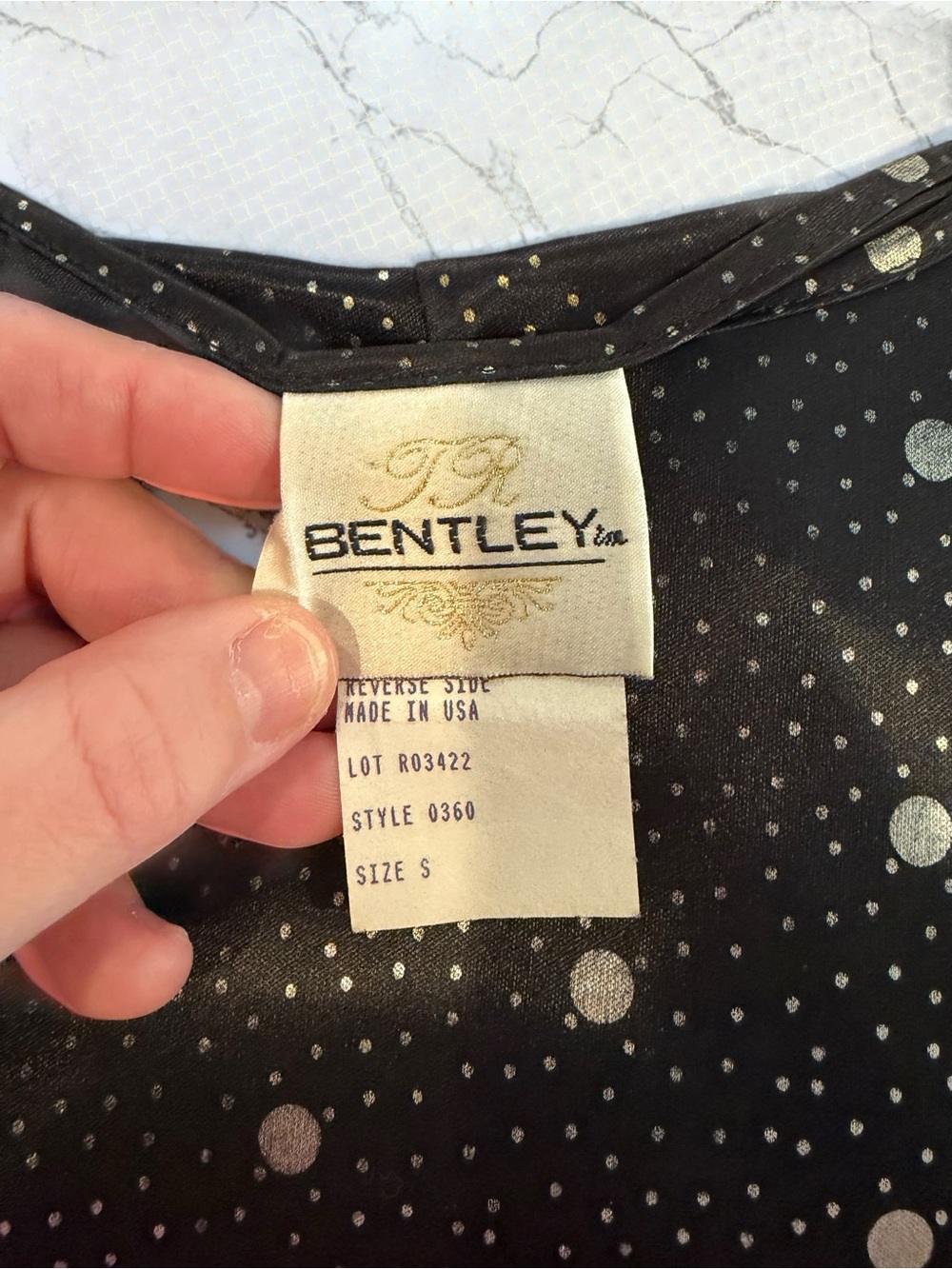 Women's Black Polka Dot Short Sleeve Blouse Bentley - Picture 2 of 10